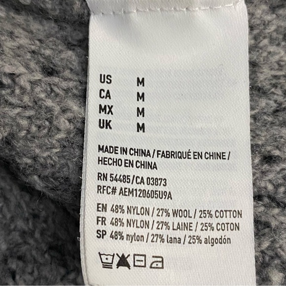 American Eagle Sweater Dress Gray Wool Blend Knit Turtleneck Long Sleeve M - Picture 4 of 8